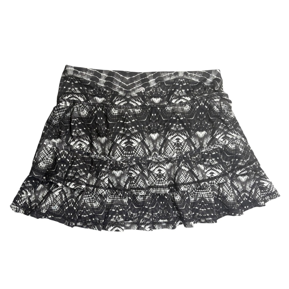 Ideology Activewear Skort Small Black White Tie Dye Ruffle Back Athletic Skirt